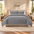 thumbnail image 1 of Wamsutta 1846 Cotton Tencel 3-Piece Gray Flannel Solid Comforter Set, Full/Queen, 1 of 11