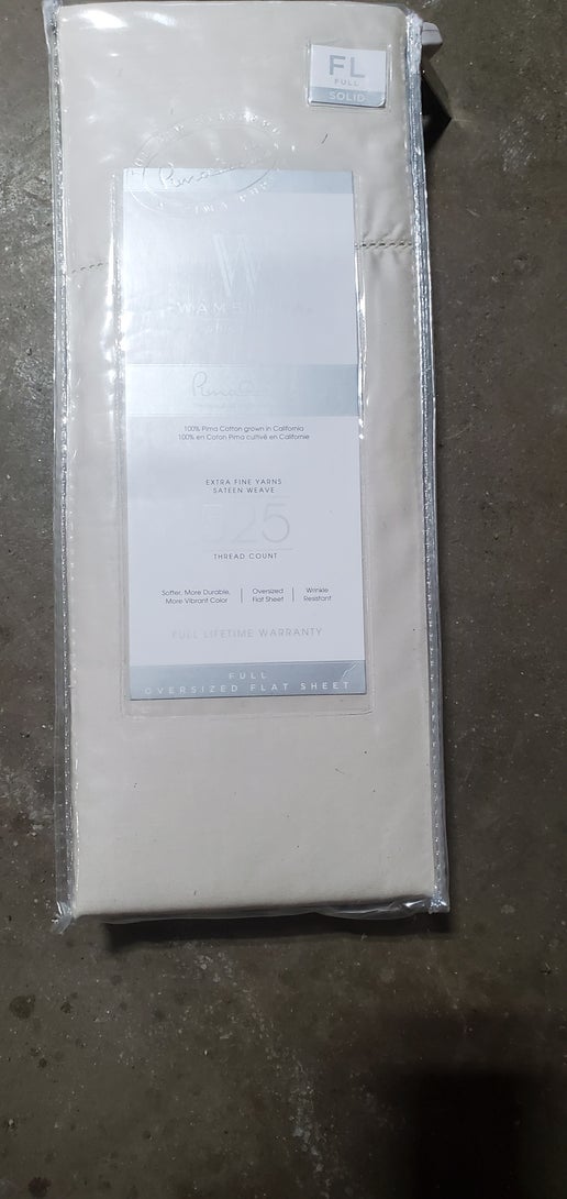 Wamsutta 525TC Pima Cotton Full Flat Bed Sheet Kahki