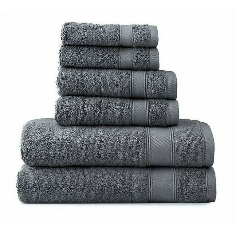 Wamsutta® 6-Piece Hygro® Duet Bath Towel Set in Pewter