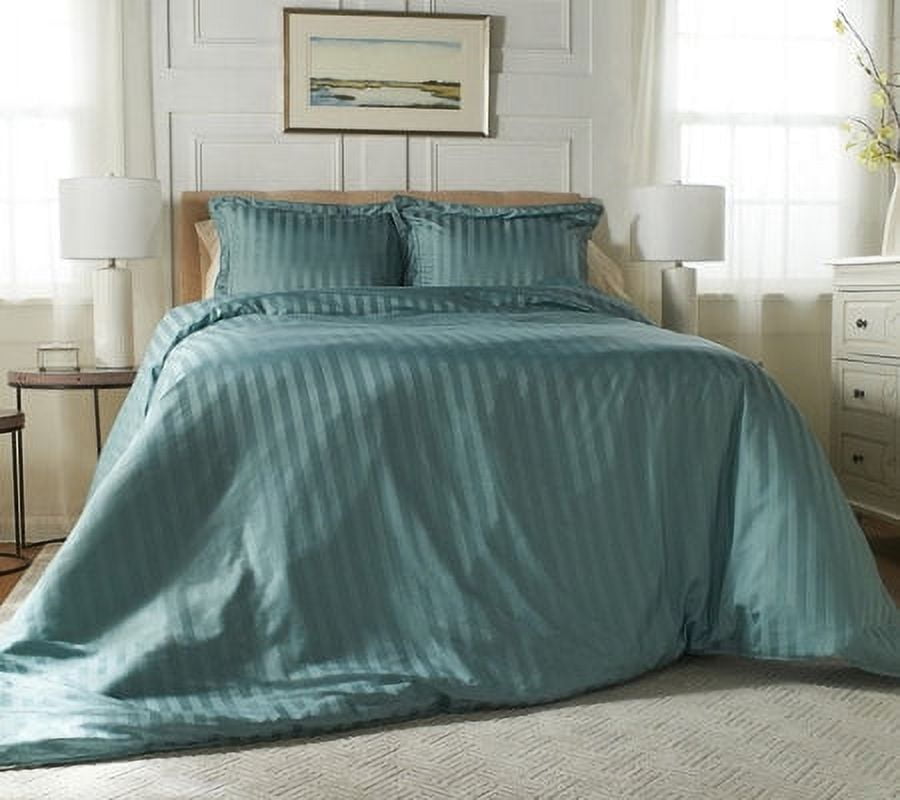 Wamsutta Damask Stripe 500-Thread-Count PimaCott Twin Sheet Set In Aqua ...