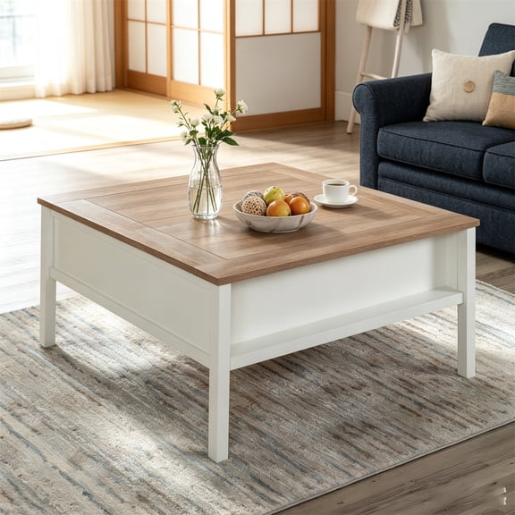 WanKaMom Gaming Coffee Table, Multifunctional Versatile Living Room Table with Hidden Storage, Removable Game Top for Checkers & Chess