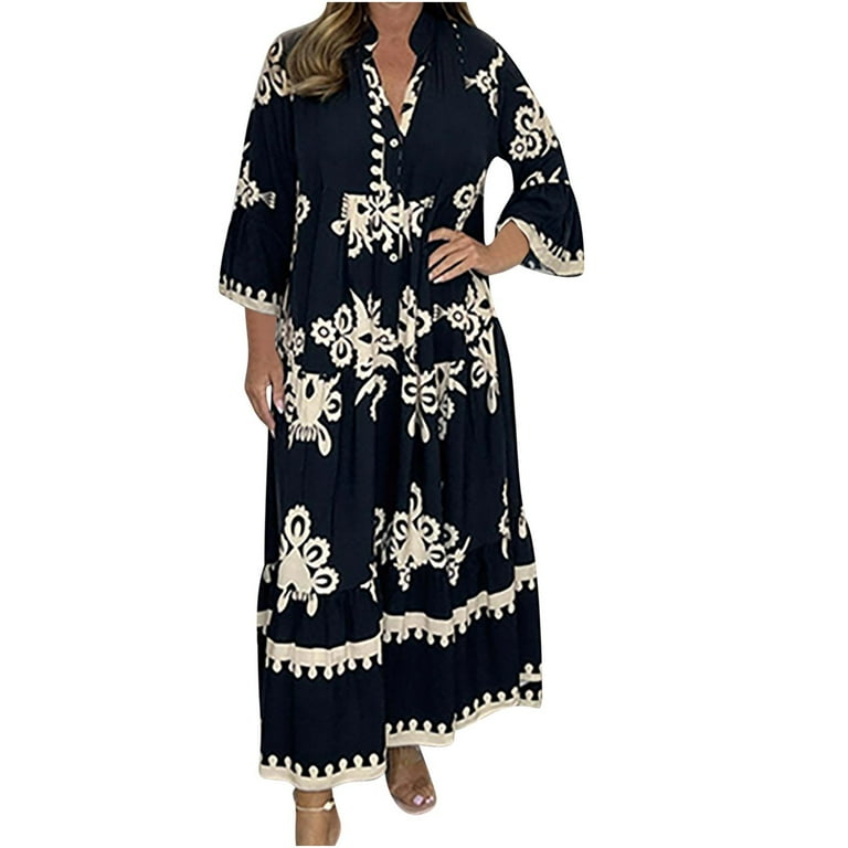 Cozy 3/4 Sleeve Mini V Neck Plus Size Casual Dresses Cozy 3/4 Sleeve Mini V Neck Plus Size Casual Dresses
