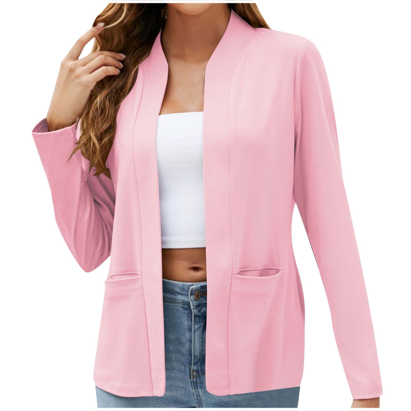 WanLianYuan Clothes Pink Suit Jackets Blazers Sport Coats Womens