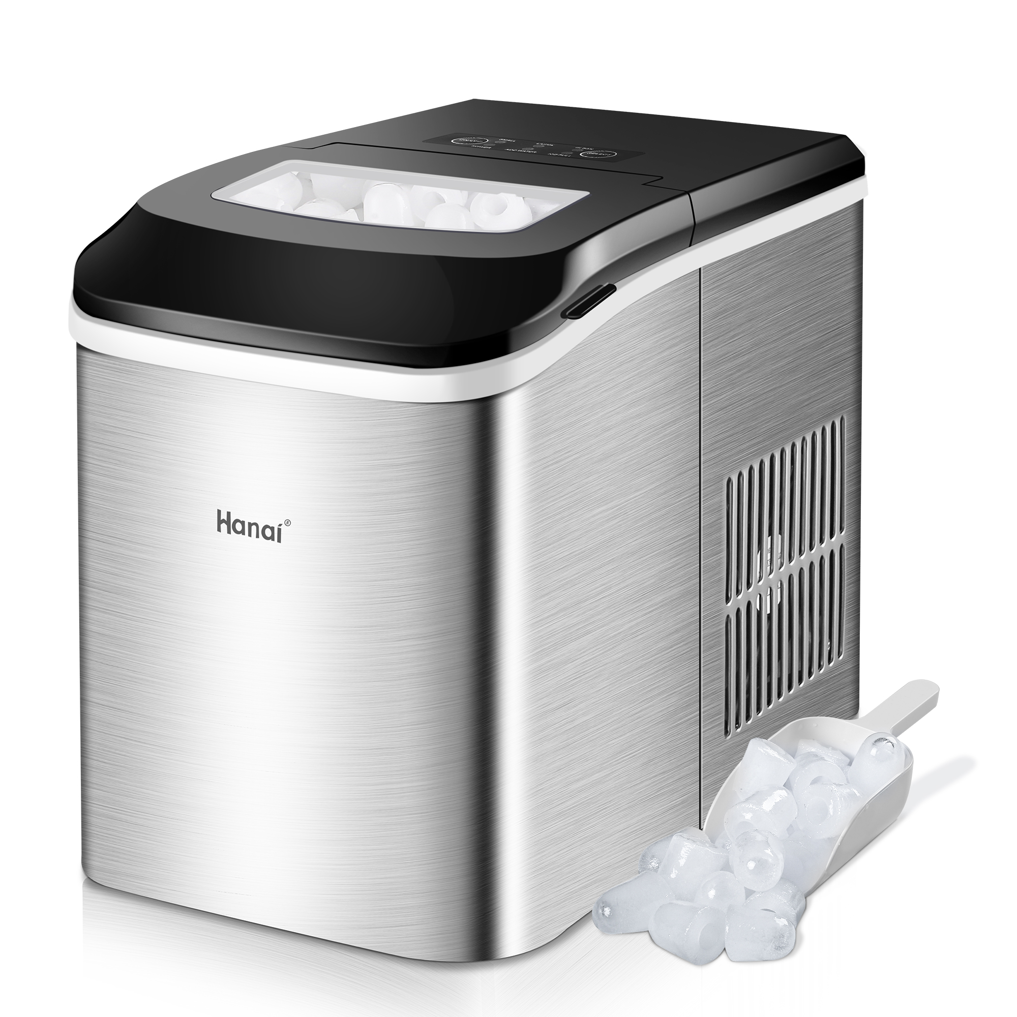 Wanai Ice Makers Countertop, 33lbs in 24 Hours, 9 Cubes Ready in 68