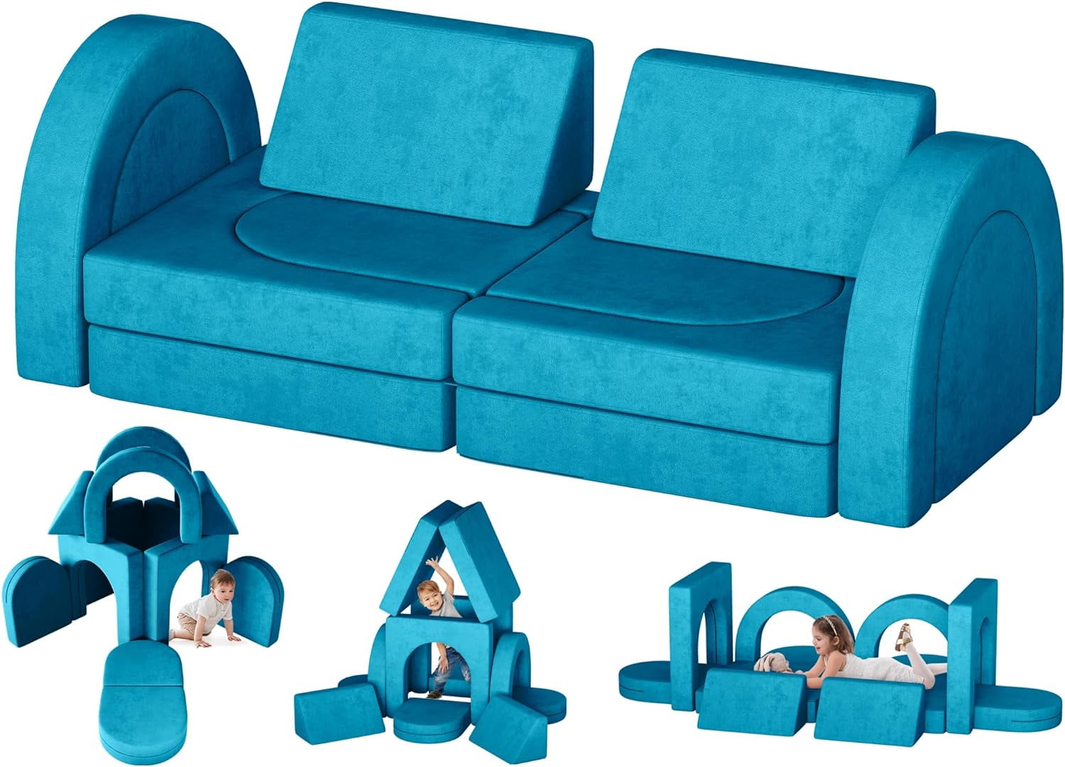 Wanan 12Pcs Toddler Sofa with 4 Arches, 4 SemiCircular, 2 Triangular