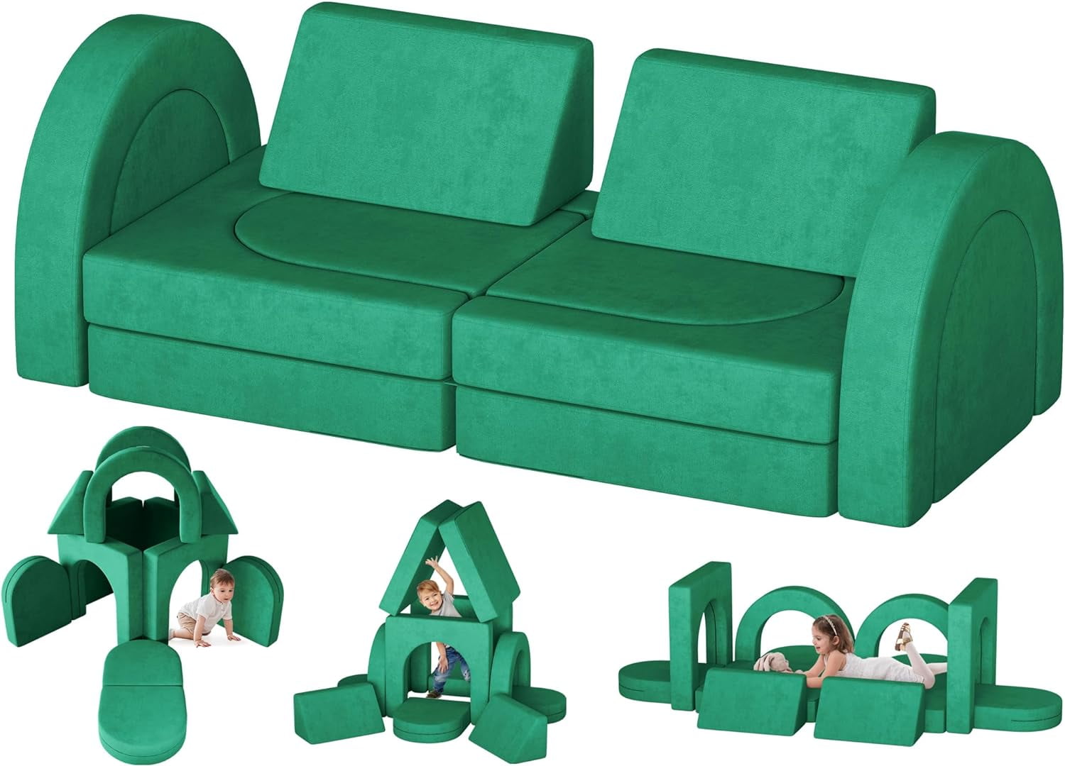 Wanan 12Pcs Toddler Sofa with 4 Arches, 4 SemiCircular, 2 Triangular