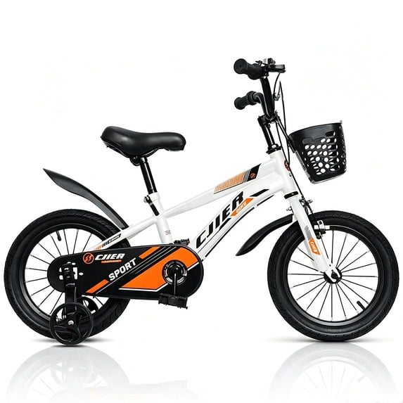 Akaber 16" Kids Bike for Girls, Girls Bicycles with Training Wheels for Kids Ages 4-8, White