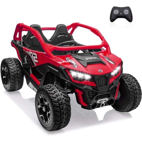 24V 10AH 2 Seater Electric Ride on Car for Kids with Remote Control, Akaber 4WD/AWD Ride on Toys for Kids 3-10 Years