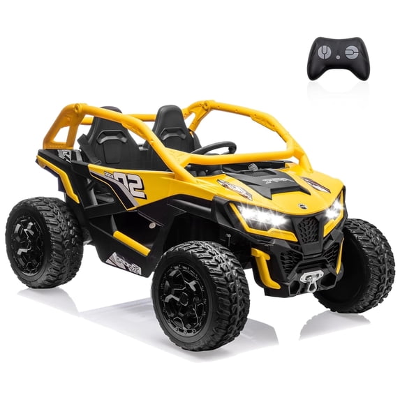 24V 10AH 2 Seater Electric Ride on Car for Kids with Remote Control, Akaber 4WD/AWD Ride on Toys for Kids 3-10 Years