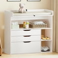 thumbnail image 1 of Wanan 3 Drawer Diaper Changing Table Dresser, White, 1 of 8