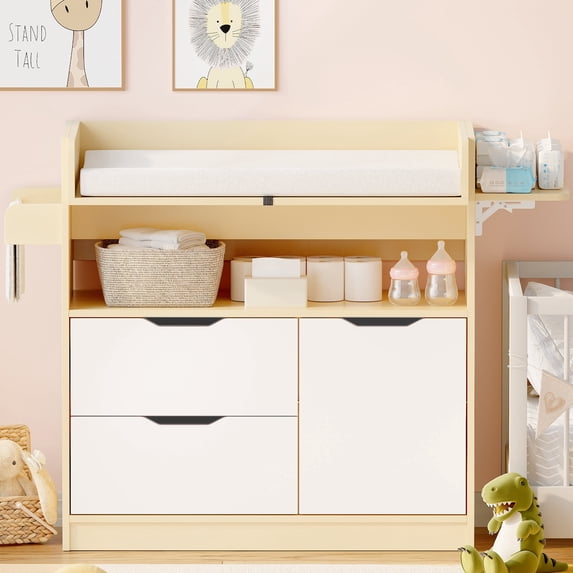 Wanan Baby Changing Table Dresser with 3 Drawers and 1 Storage Shelves