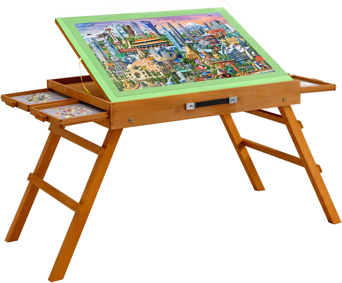 Wanan Folding Puzzle Tables, Wooden Jigsaw Puzzle Tables for Kids and