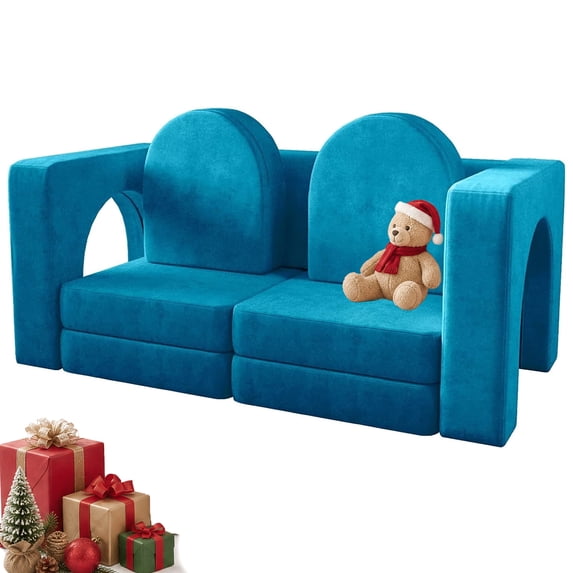 Akaber 10 Pcs Toddler Couches, Multifunctional Indoor Kids Play Couch, Toddler Sofa for Playing, Creativing, Sleeping