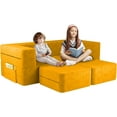 Wanan Kids Couch with Two Ottoman, Toddler Couch Sofa for Kids, Modular