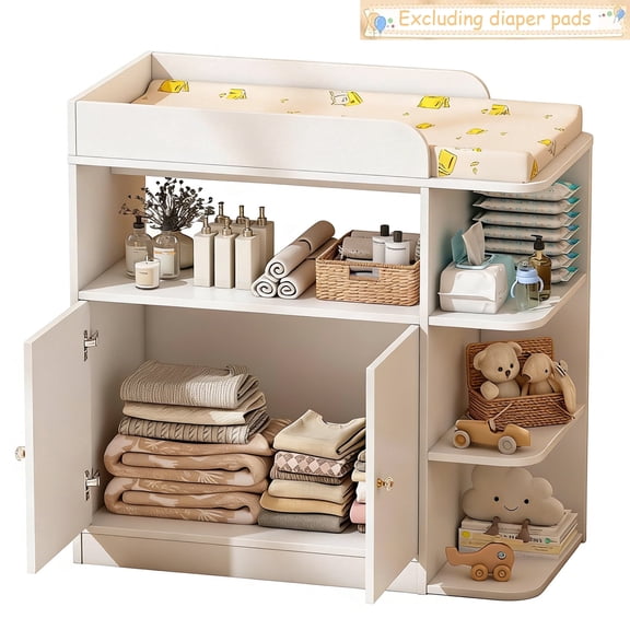 Wanan Baby Changing Table Dresser, 34" Modern Diaper Changing Station