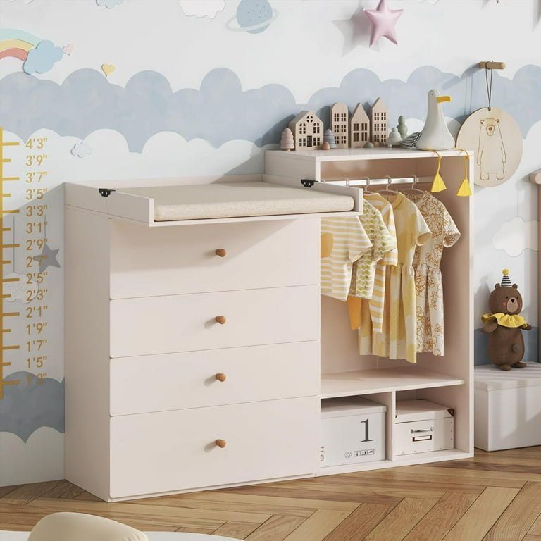 Wanan Large Baby Changing Table Dresser with Wide Changing Table