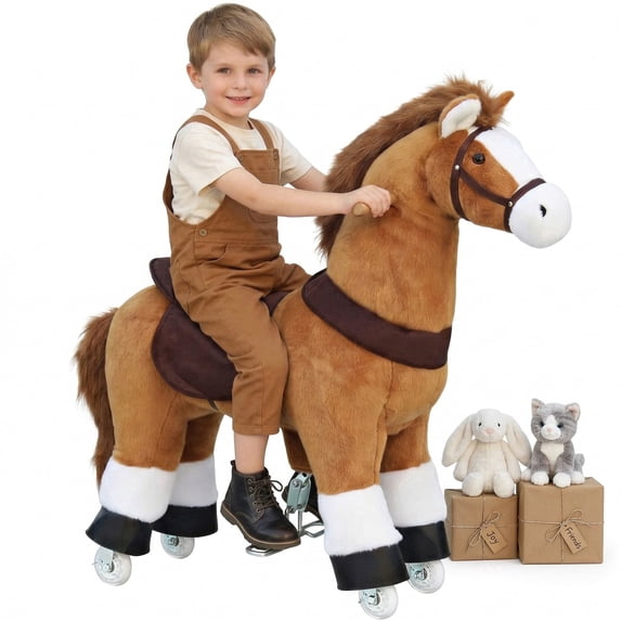 Akaber Ride on Horse for Kids, Riding Horse Toy for Age 4-9, 36.6'' H Ride on Horse, Max Load 165LBS