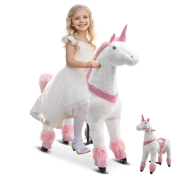 Akaber Ride on Unicorn on Toys, Unicorn Ride on for Girls 7 to Adult, Ride on Horse Unicorn Toys, Unicorn Rider Mechanical Walking Action, Max Load 187 LBS, No Battery or Electricity