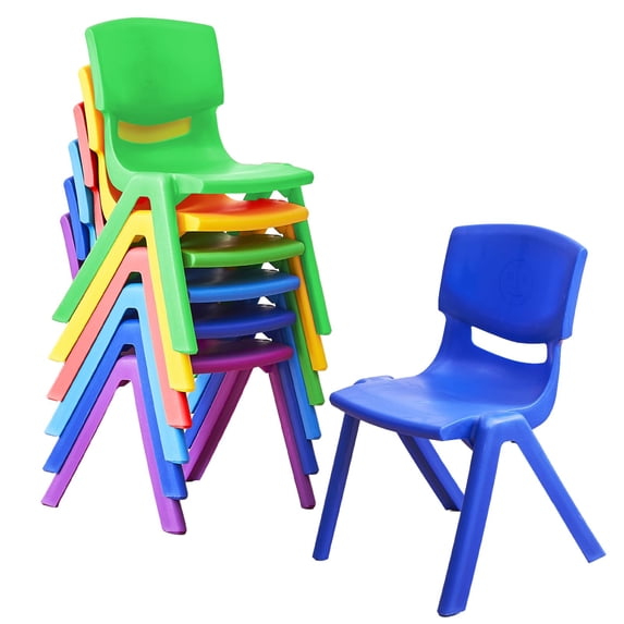 Cuoote Toddler Plastic Chairs, Modern Outdoor Chairs for Reading, Relaxing, Learning, Painting, Playing (Set of 6)