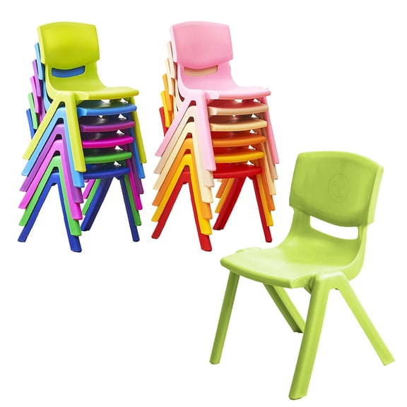 Cuoote Toddler Plastic Chairs, Modern Outdoor Chairs for Reading and Relaxing, Set of 12