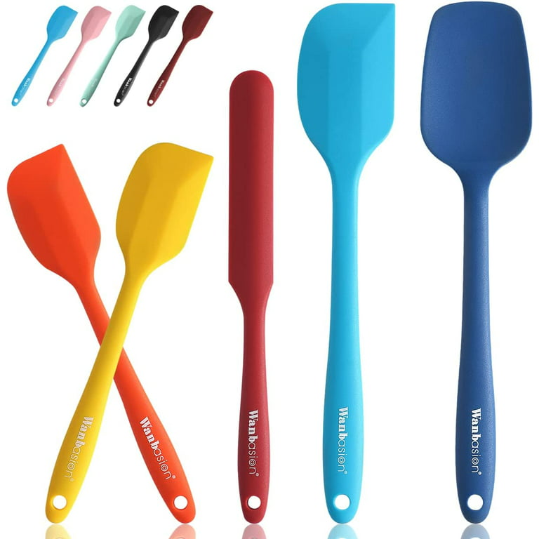 Heat Resistant Silicone Spatula Set For Cooking, Baking, And