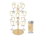 thumbnail image 1 of Wanchiy 3-Tier 12 Glass Metal Cocktail Tree Stand, Shiny Crystal Accents Drink Display for Wedding Birthday Party Home Bar Use, 1 of 8