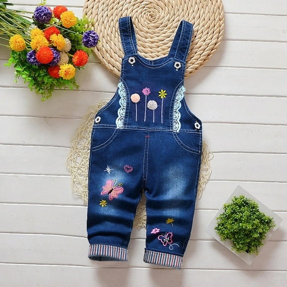 Wancir 1-4T Little Kids Girls Jumpsuit&Rompers Bib Overalls Colorful Tie-dye Shortalls Suspender Shorts Jeans Pants