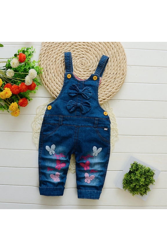 Wancir 1-4T Little Kids Girls Jumpsuit&Rompers Bib Overalls Colorful Tie-dye Shortalls Suspender Shorts Jeans Pants