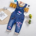 thumbnail image 1 of Wancir 1-4T Little Kids Girls Jumpsuit&Rompers Bib Overalls Colorful Tie-dye Shortalls Suspender Shorts Jeans Pants, 1 of 3