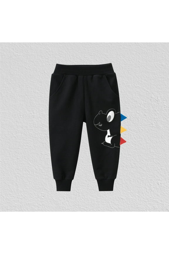 Wancir 1-8 Years Children's Clothing Children's Pants Men's Sports Pants Dinosaur Pattern Pants