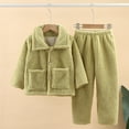 thumbnail image 1 of Wancir 2 Piece Toddler Boys Girls' Winter Fleece Pajama Set Warm Fleece Matching Sleepwear Set Tops+Pants Outfits Sleepwear, 1 of 6