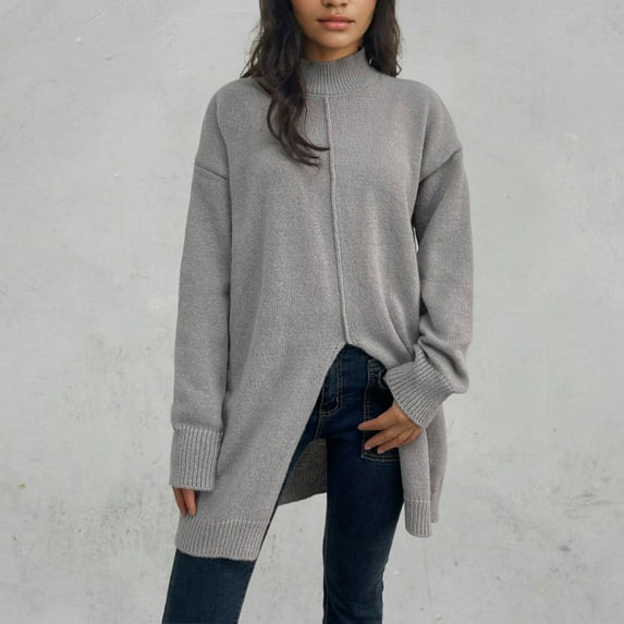 Wancir 2024 Fall Sweaters for Women Trendy Turtleneck Long Sleeve Shirts Knit Casual Soft Pullover Sweater Jumper Top