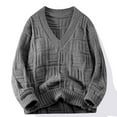 thumbnail image 1 of Wancir 2025 Chunky Knitting Sweater Pullover for Men Casual V Neck Jumpers Long Sleeve Oversized Sweaters Thermal Knit Tops, 1 of 4