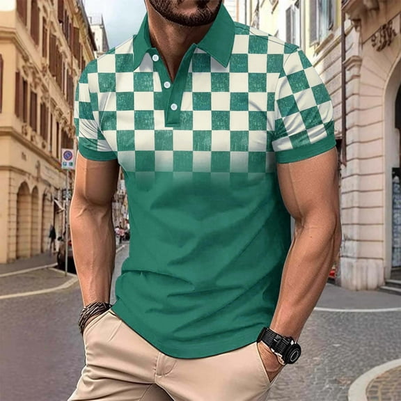 Wancir 2025 Fashion Mens Shirts Man Casual Plaid Button Short Sleeve Turndown Collar Blouses Shirt