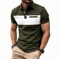 thumbnail image 1 of Wancir 2025 Fashion Mens Shirts Man Color Match Lapel Short Sleeve Pol Shirt Fallow Color Contrast Pol Shirt, 1 of 2