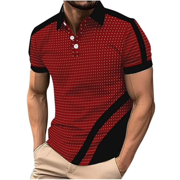 Wancir 2025 Fashion Mens Shirts Man Color Match Loose Lapel Shirt Large Size Fashion Fallow Short Sleeve