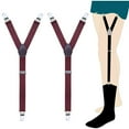thumbnail image 1 of Wancir 2PC Mens Shirt Stays Military Adjustable Elastic Garter Straps Sock Non-slip Clamps, 1 of 3