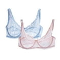 thumbnail image 1 of Wancir 2PC Sexy Sheer See Through Bras Unlined Underwire Lace Mesh Non Padded Ultra Thin Clear Bralette, 1 of 1