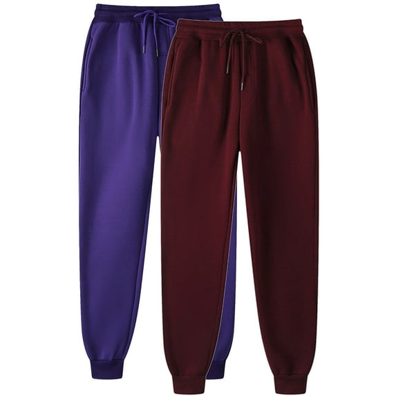 Wancir 2PC Women's Cotton Sweatpants Yoga Lounge Casual Pants Open Bottom Sweat Pants for Women with Pockets