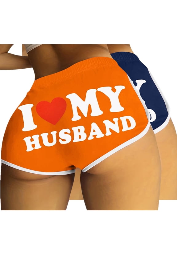 Wancir 2PC Women's High Waist Workout Gym Shorts Sexy Club Hot Pants Yoga Booty Shorts Striped Contrast Color Dance Shorts