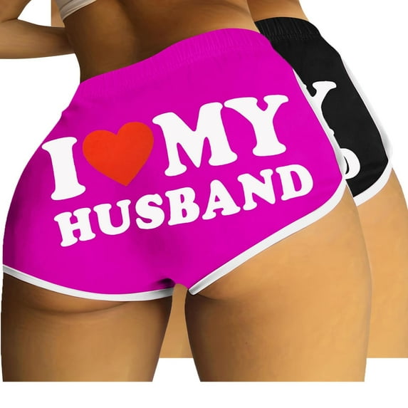 Wancir 2PC Women's High Waist Workout Gym Shorts Sexy Club Hot Pants Yoga Booty Shorts Striped Contrast Color Dance Shorts