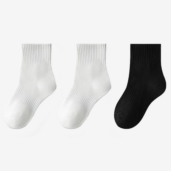 Wancir 3 Pack Kids Socks Girls Socks for School Uniform Soft Cotton Seamless Toe Athletic Crew Socks