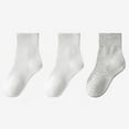 thumbnail image 1 of Wancir 3 Pack Kids Socks Girls Socks for School Uniform Soft Cotton Seamless Toe Athletic Crew Socks, 1 of 6