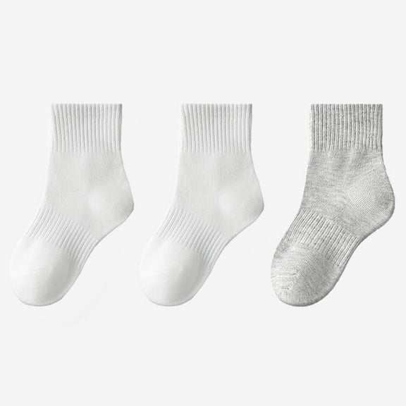 Wancir 3 Pack Kids Socks Girls Socks for School Uniform Soft Cotton Seamless Toe Athletic Crew Socks