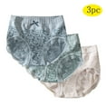 thumbnail image 1 of Wancir 3 Pack Mid Waist Lace Underwear for Women Seamless Sexy Panties Ladies Stretch Full Coverage Briefs, 1 of 5