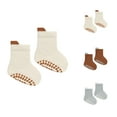 thumbnail image 1 of Wancir 3PC Baby Non Slip Grip Socks Toddler Knee High Anti Skid Crew Slipper Crawling Socks for Girls Boys Newborn, 1 of 5