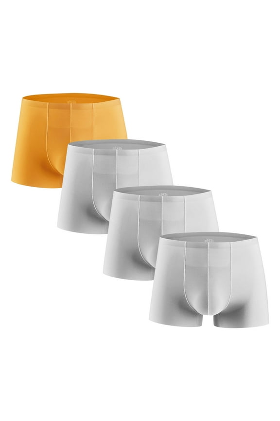 Wancir 4 pack Mens Underwear Trunks for Man Soft Waistband Open-fly No-ride-up Trunk Boxers Excellent Support Briefs