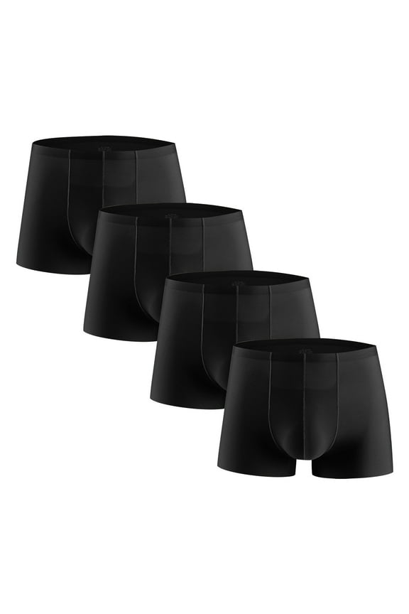 Wancir 4 pack Mens Underwear Trunks for Man Soft Waistband Open-fly No-ride-up Trunk Boxers Excellent Support Briefs