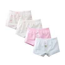 Wancir 4PC Little Kids Girls Underwear Toddler Soft Cotton Boxer Briefs Panties Cute Pattern Boyshorts