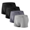 thumbnail image 1 of Wancir 4PC Mens Ice Silk Underwear Seamless Trunk Boxers Briefs with Pouch Double Sided Breathable Short Leg Underpants, 1 of 2